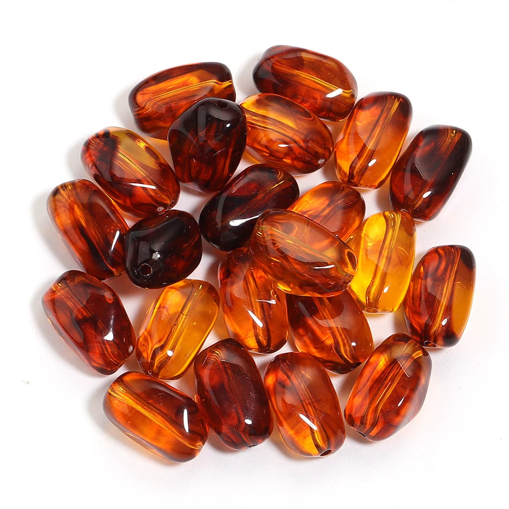 20pcs Dual Color Irregular Acrylic Beads Meteorite Shape Loose Spacer Beads For DIY Jewelry Making Bracelet Necklace Accessories