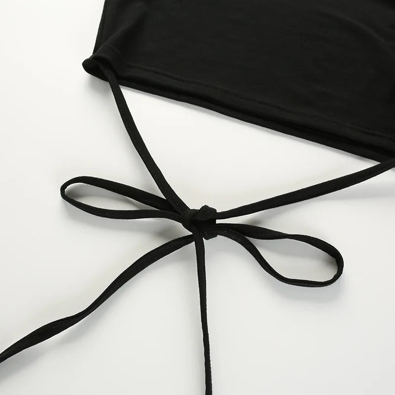 Deepthroat Princess Women Crop Top Black Short Bandage Tee Tops Girls Sexy TShirt Harajuku High Elasticity Tight Short Sleeves
