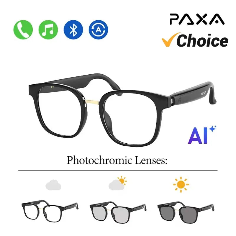 Choice AI Glasses PAXA S7 Pro Photochromic Lenses Sunglasses HD Call Smart Translation Bluetooth Earphones Music Fashion Glasses