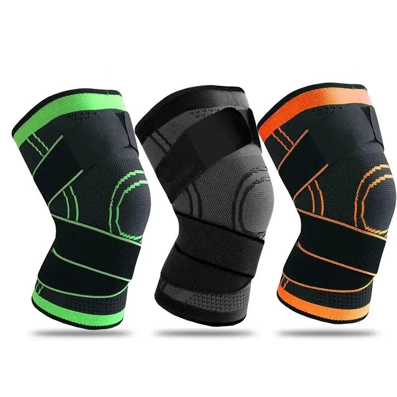 Knee Compressions Sleeve Adjustable Sports Knee Pad Patella Stabilizer Brace Support For Hiking Soccer Basketball Running Sport