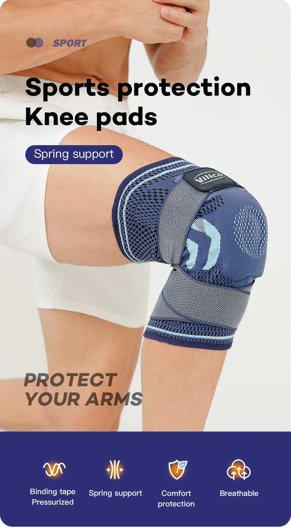 1PC Knee Brace Compression Knit Knee Pad For Sports Quickly Absorb Perspiration Keep Knees Warm Knee Boosters Breathable Support