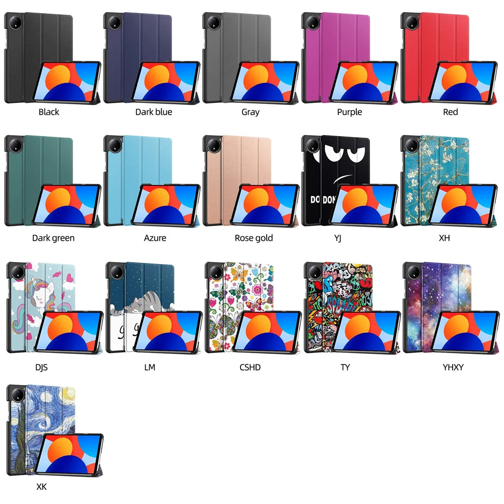 For Xiaomi Redmi Pad SE 8.7 Case 2024 New PU Leather Tri-folding Stand Tablet Cover Funda For redmi pad se 8.7 inch Smart case
