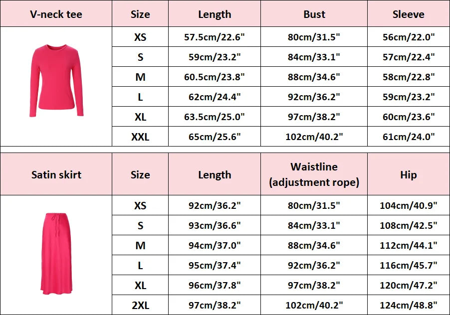 AP SS25 Women Ribbed Shirt V-neck Long Sleeve Top High Quality Satin Skirt Five Color