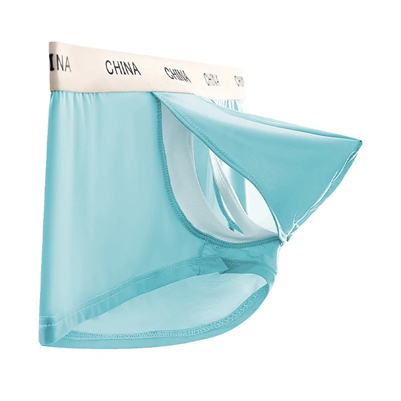 Open Front Underwear Men Sexy Men's Boxer Shorts Panties Breathable Pouch Bulge Underpants Male