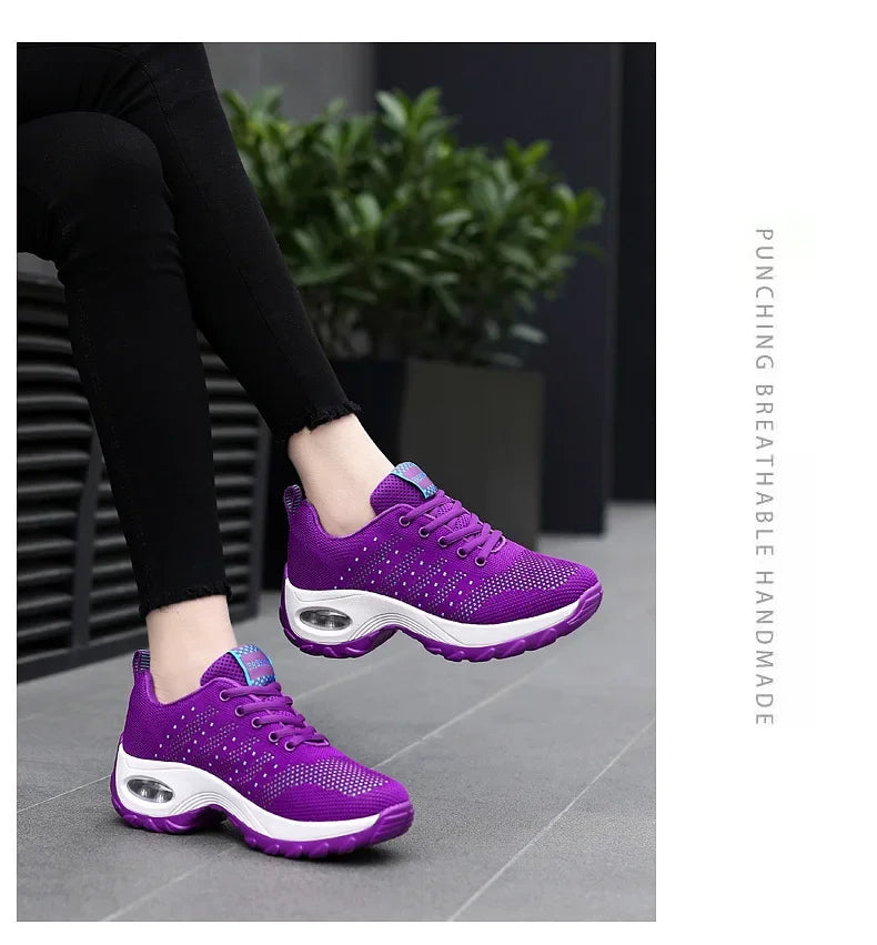 Woman Sneakers Fashion Casual Shoes Summer Cushion Mesh Female Shoes Comfortable Breathable Heightening Sneakers for Women