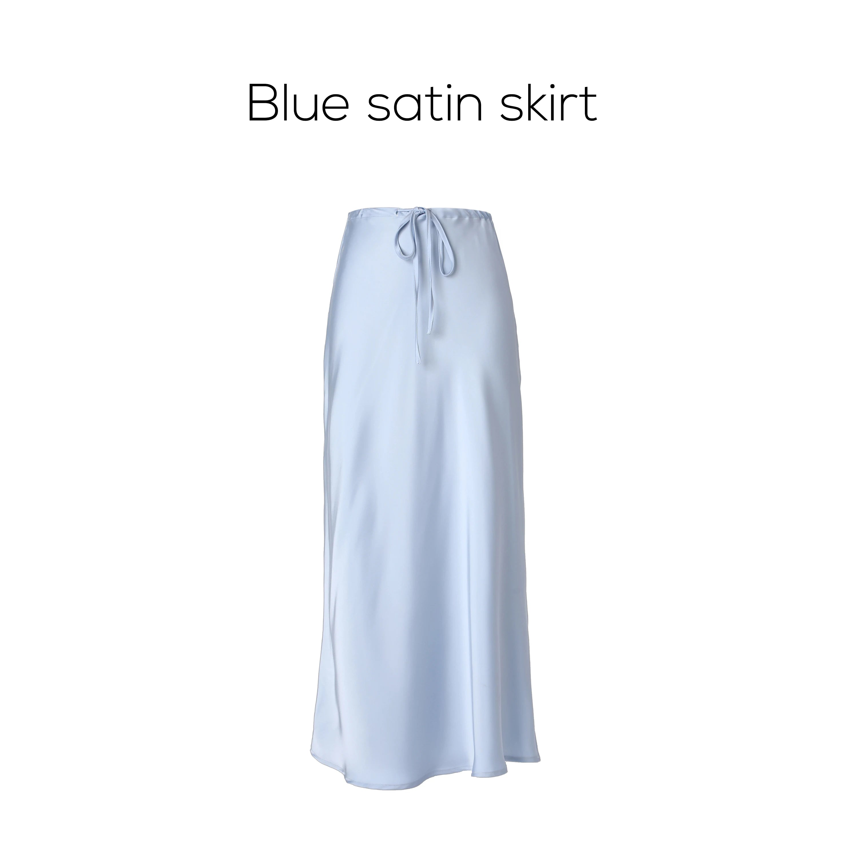 AP SS25 Women Ribbed Shirt V-neck Long Sleeve Top High Quality Satin Skirt Five Color