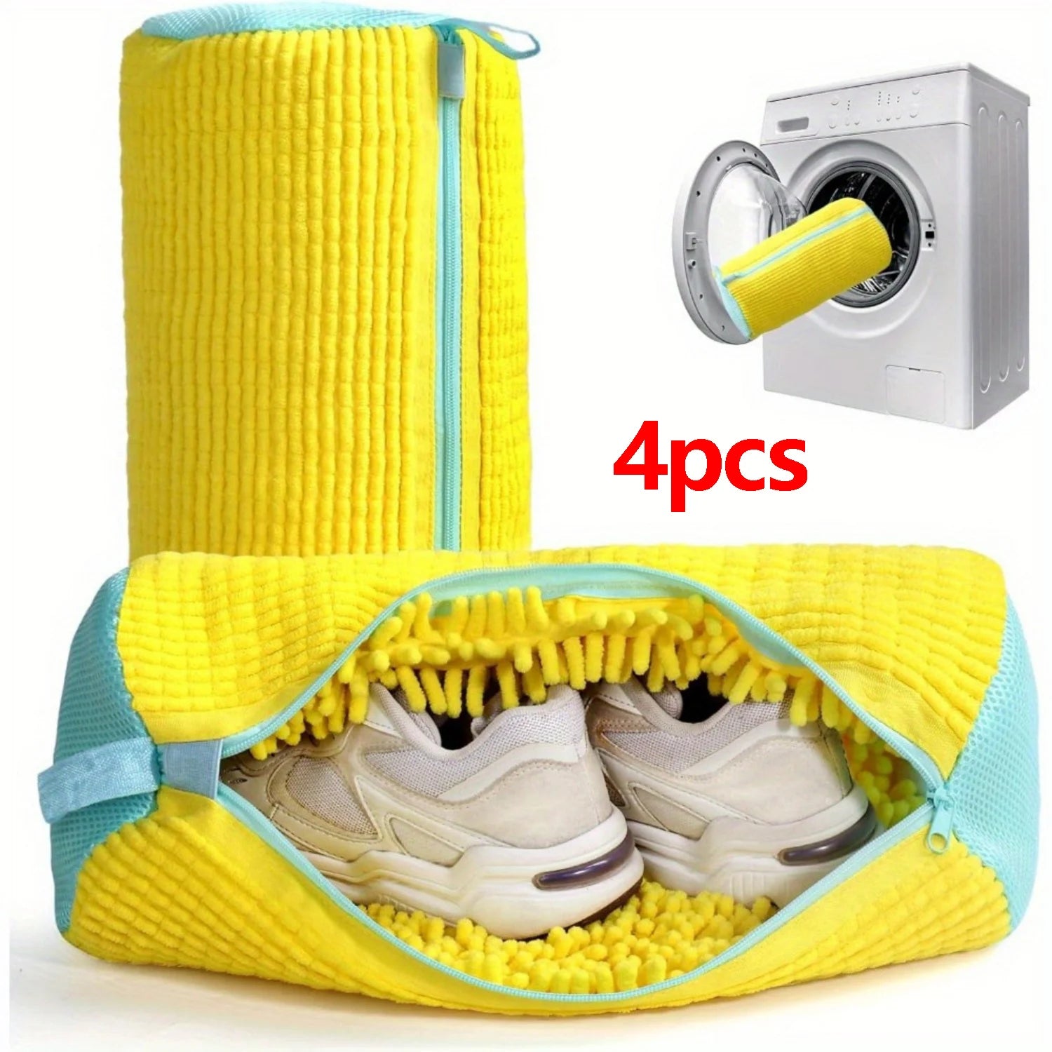 Shoe Washing Machine Bag Laundry Wash Bag for All Shoe Type Ideal for Sneakers Casual Shoes Reusable with Soft Cleaning Bristles