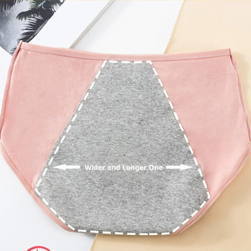 4PCS Women'S Menstrual Panties High Waist Cotton Briefs Lingerie Physiological Pants Leak Proof Underwear Ladies Period Panty