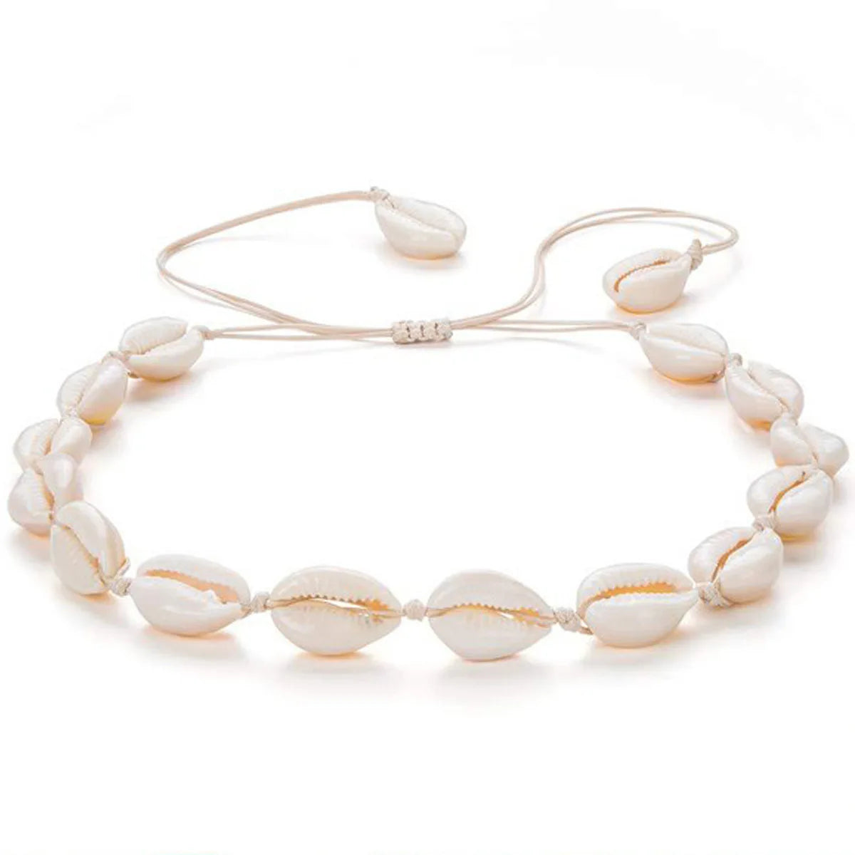 2pcs Handmade Shell Pendants Necklace Women Summer Beach Bohemian Shell Choker Necklace Collar Decor Fashion Jewelry Accessories
