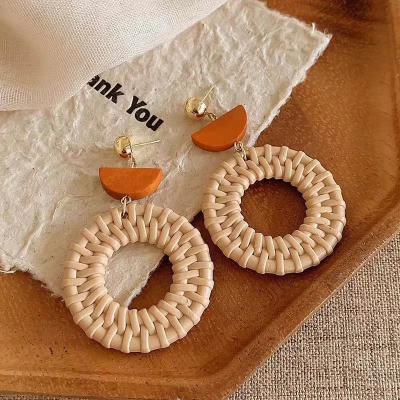 Cute Summer Flower Earrings Handmade Vacation Bohemian Earrings Exaggerated Beach Women Jewelry Party