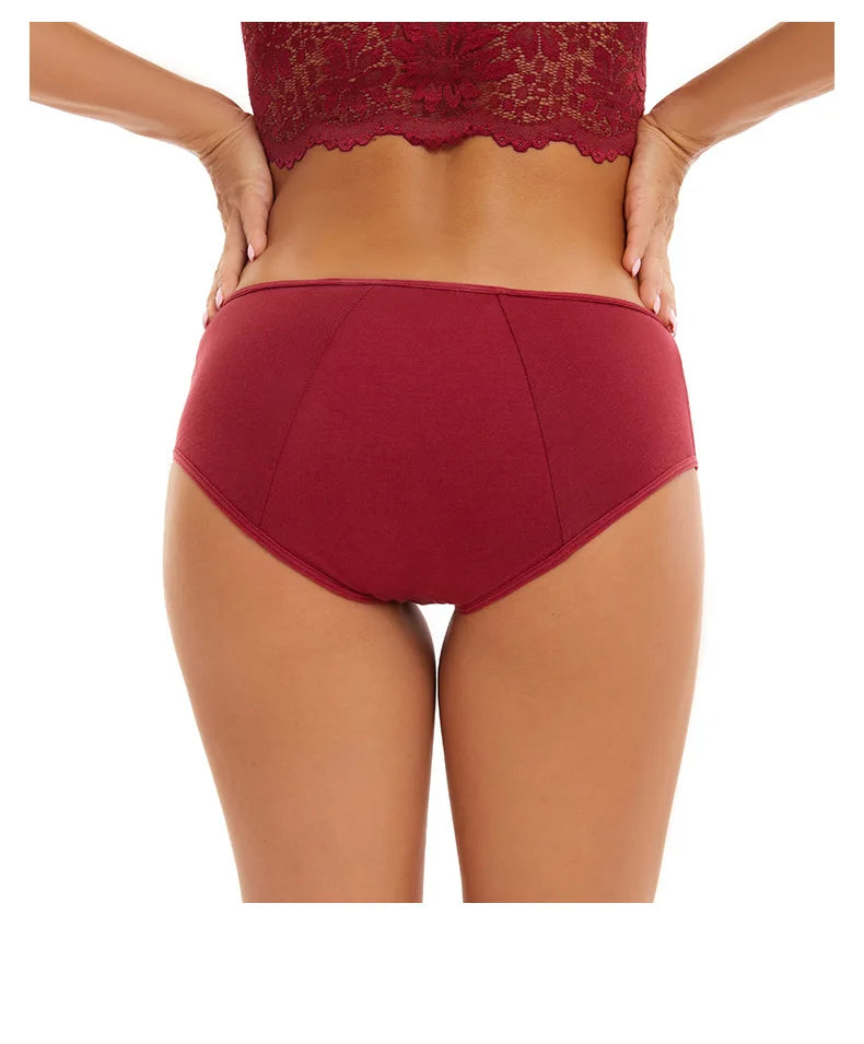 4pcs Women physiological Underwear Lady Large Size Mid Waist Panties Girl Brief Breathable Panty Plus Size Female Period Panties