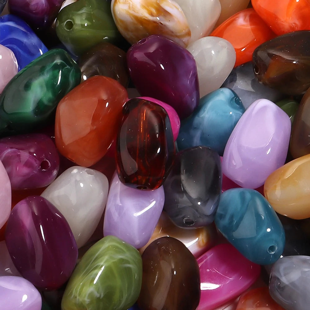 20pcs Dual Color Irregular Acrylic Beads Meteorite Shape Loose Spacer Beads For DIY Jewelry Making Bracelet Necklace Accessories