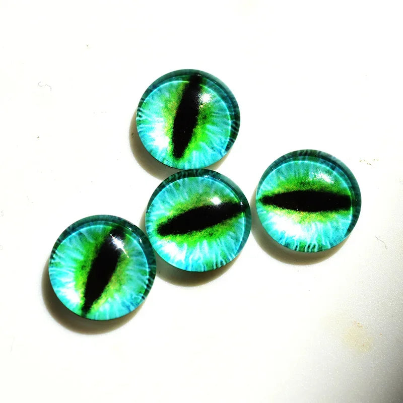 glass eyes cabochons Round 6MM-30MM Round Dome Dragon Eye Dragon Cat Eye Toys DIY Jewelry Accessory MIX Pupil Eye Cameo