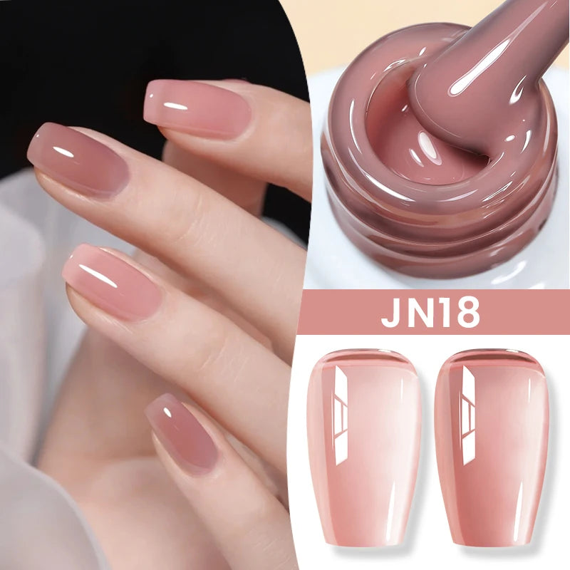 BORN PRETTY 10ml Blood Red Jelly Transparent Gel Nail Polish Wine Red Winter Color Semi Permanent Soak Off UV LED Varnish