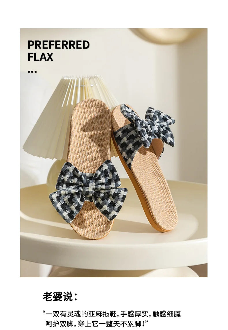 New linen fabric slippers for women perfect for summer suitable for home  indoor use soft sole non-slip. slippers