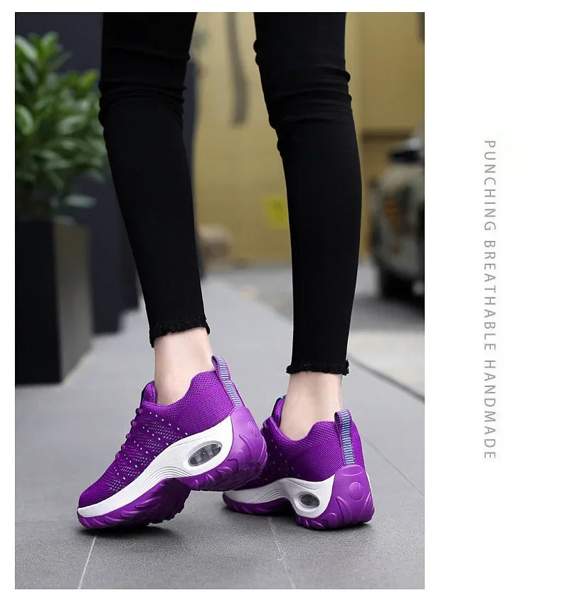 Woman Sneakers Fashion Casual Shoes Summer Cushion Mesh Female Shoes Comfortable Breathable Heightening Sneakers for Women