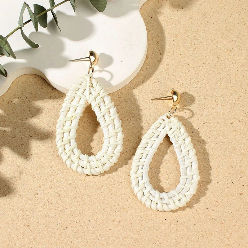 Cute Summer Flower Earrings Handmade Vacation Bohemian Earrings Exaggerated Beach Women Jewelry Party