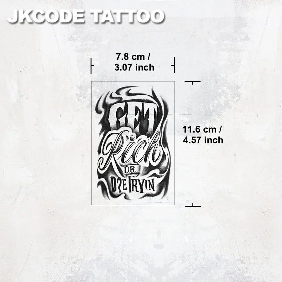 Semi-Permanent Tattoo |   Lucky Totems, Graffiti Patterns, Get-Rich-Quick Hip-Hop Style Tattoos, Neck Tattoos |   Unisex Waterproof Body Paint, Realistic Temporary Tattoos, Plant Motifs, Finger Tattoos, Magic Tattoos, Lasts f