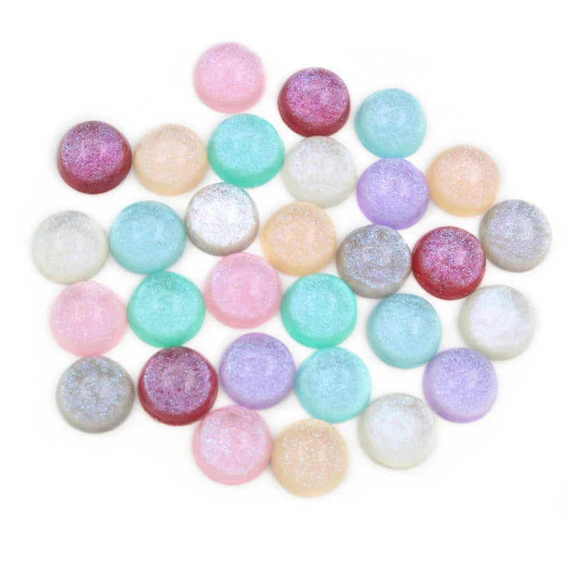 New Fashion 40pcs 12mm Mix Colors Stylish Color Half Ball Flat Back Resin Cabochons Cameo DIY Jewelry Making Accessories