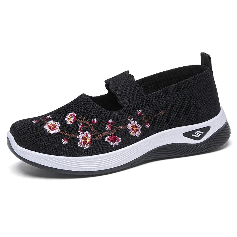 Women's Shoes 2025 Summer Casual Sneakers Breathable Embroidered Chunky Sole Affordable Free Shipping