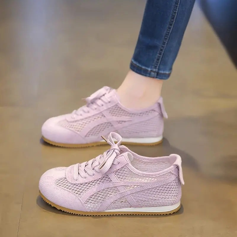 Women Sneakers 2026 Summer German Training Shoes Mesh Breathable Genuine Leather Shoes For Women Sports Casual Tennis Shoes