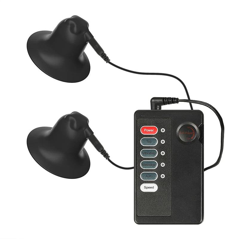 Electric Shock Nipple Sucker Enlarger Nipple Clamp Pussy Pump Clit Clip Vacuum Stimulate Breast Enlarger Sextoy For Women Men SM