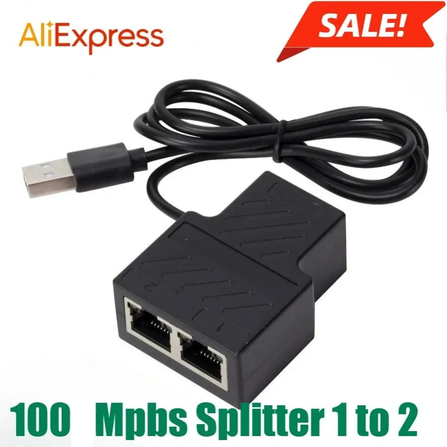 LccKaa 1000Mbps RJ45 Splitter 1 To 2/3/4 Adapter Network Splitter Cable Extender Gigabit LAN Connector for PC Laptop TV Router