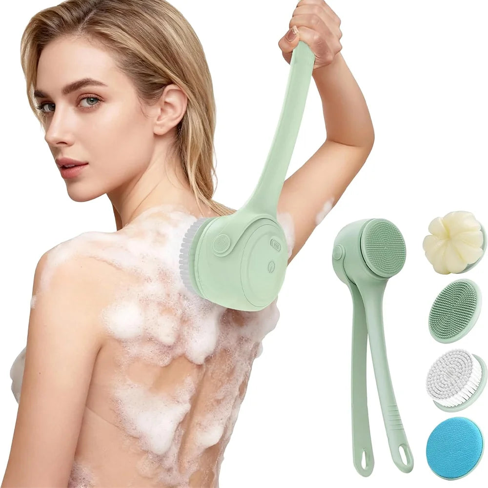 Electric Silicone Bath Brush with Long Handle