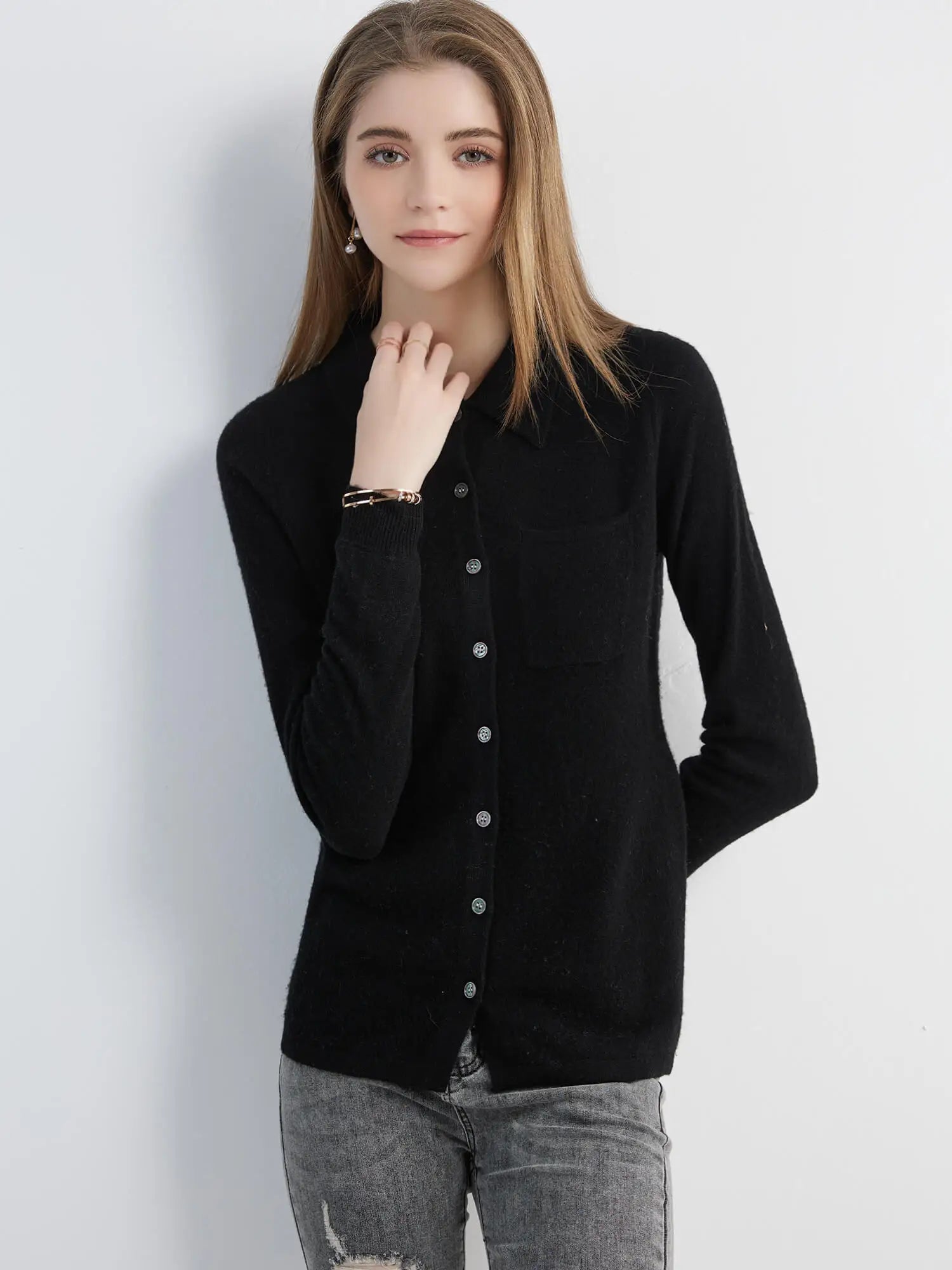 Cardigan for Women Tops Sweater Knitwears Cardigans Knit Coat 100% Wool 2023 Spring Vintage Jumper Jacket Clothes Korean Fashion