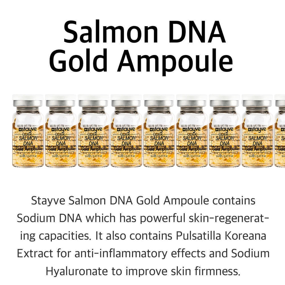 Korea 8ml Salmon DNA Gold Ampoule Skin Booster Serum Kit Stayve  BB Cream Glow Brightening Whitening Moisturizing Face SkinCare
