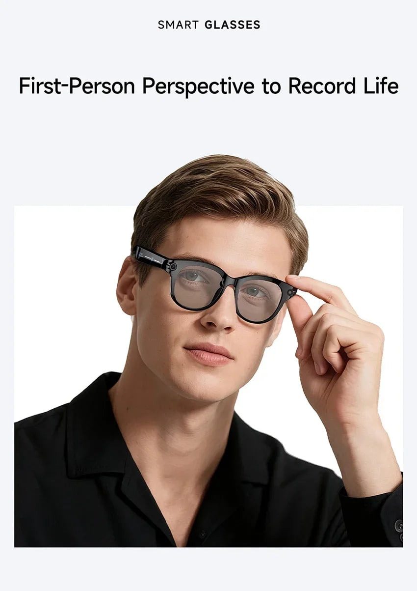New Smart AI Glasses 800W Shooting Camera HD Photo Video Voice Call Translation Waterproof Bluetooth AI Motorcycle Glasses