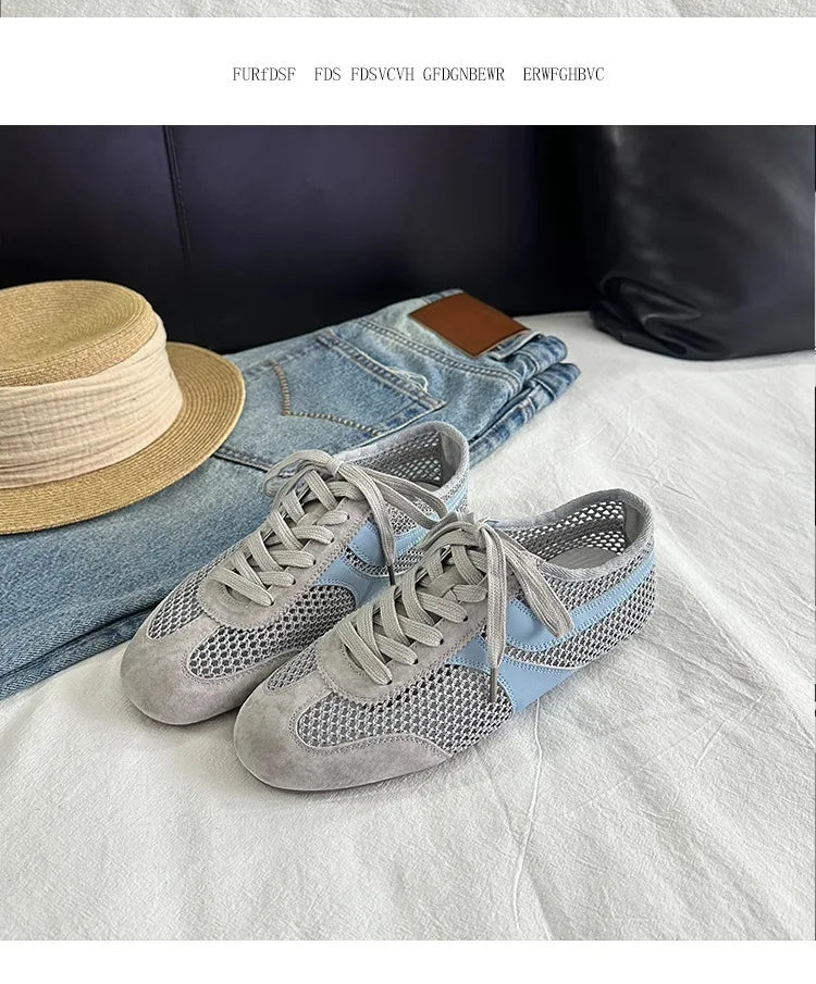Women Sneakers 2026 Summer German Training Shoes Mesh Breathable Genuine Leather Shoes For Women Sports Casual Tennis Shoes