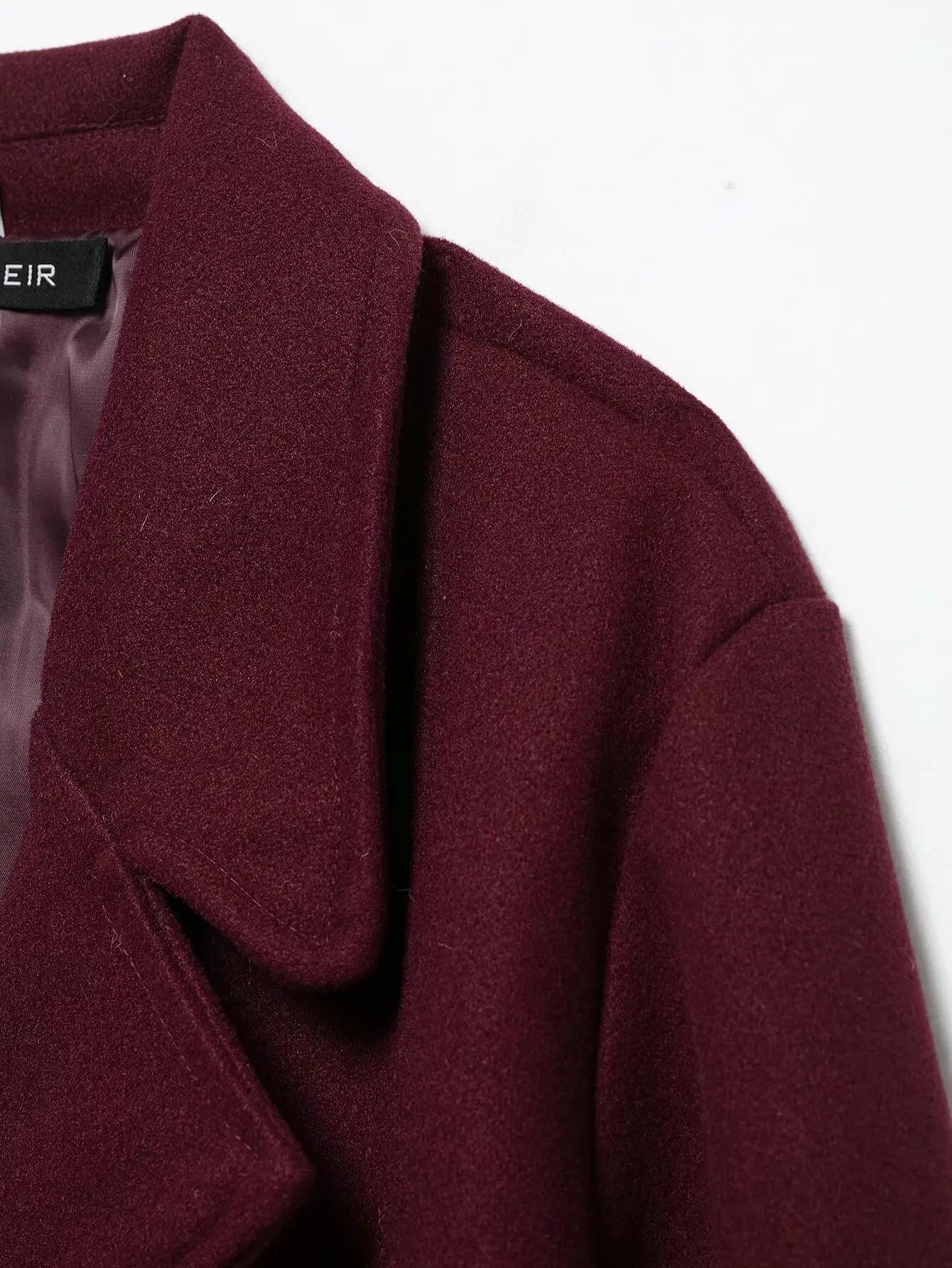 Retro Soft Material Loose Coat with Tweed Pattern Double Breasted Suit Collar Autumn Fashionable All-Match Women's Windbreaker