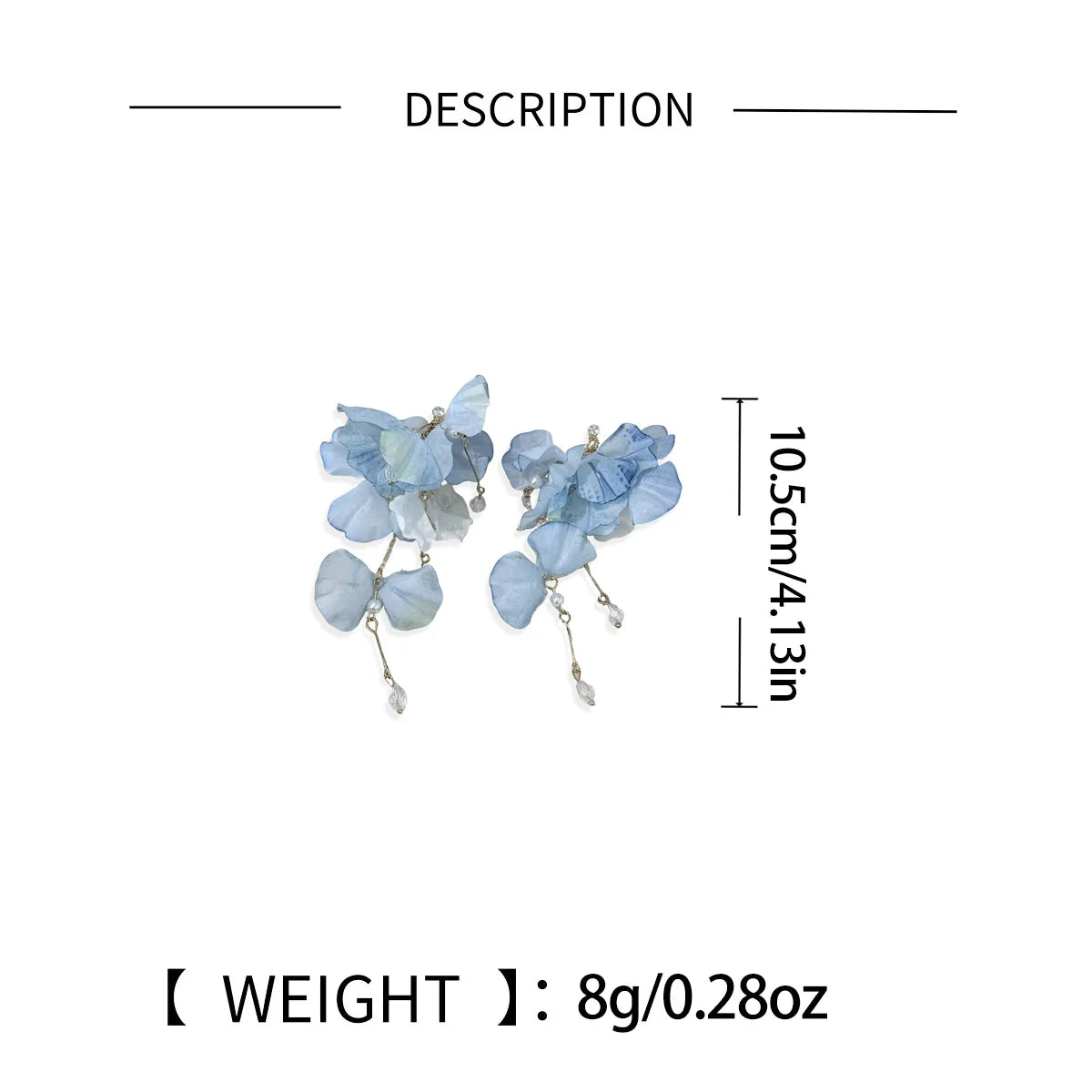 Blue Flower Earrings For Women Summer Unique Seaside Vacation Style Sweet Ear Accessories