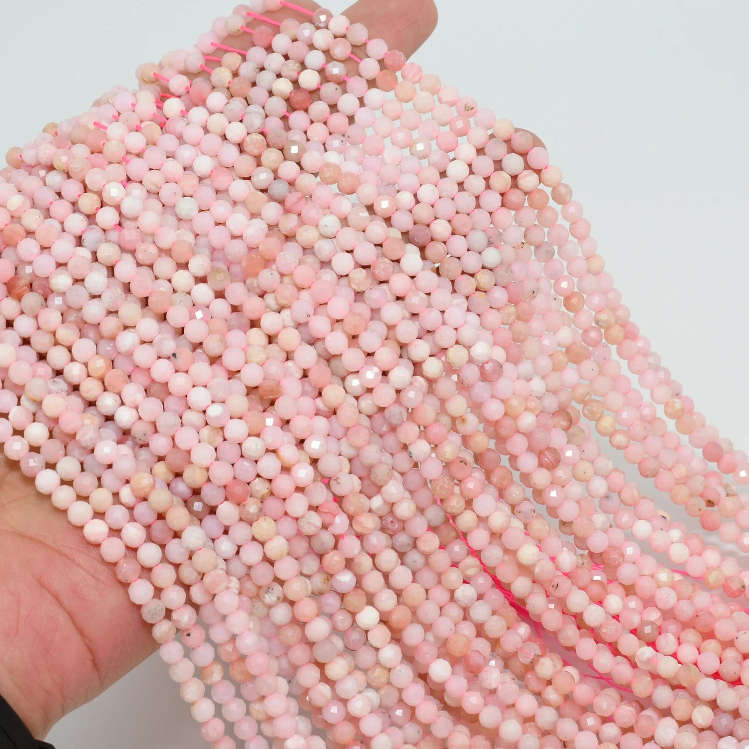 Natural Pink Opal Faceted Round Beads 2mm/3.3mm/4.5mm, Stock Of 2mm Changed from 25th July