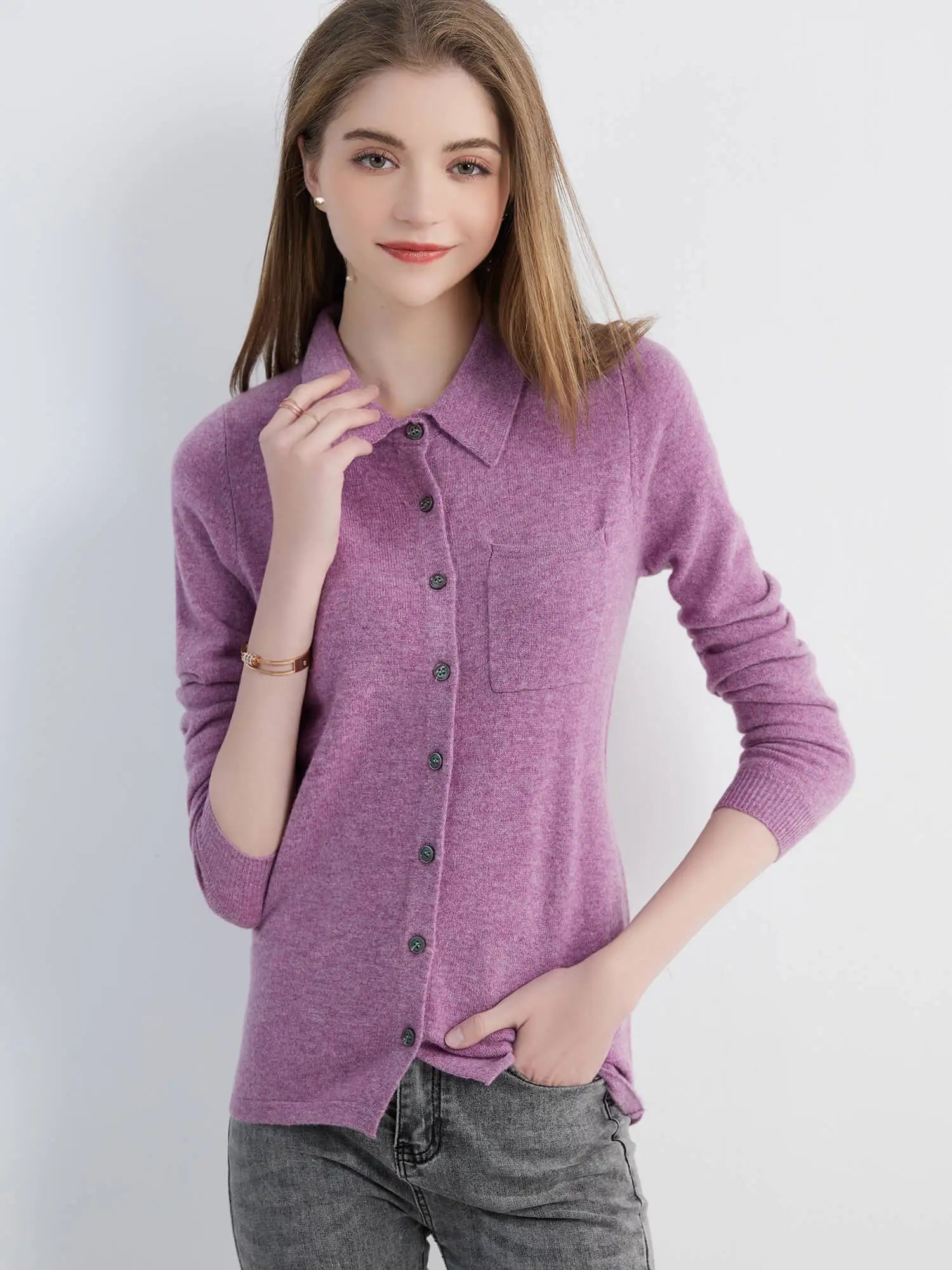 Cardigan for Women Tops Sweater Knitwears Cardigans Knit Coat 100% Wool 2023 Spring Vintage Jumper Jacket Clothes Korean Fashion