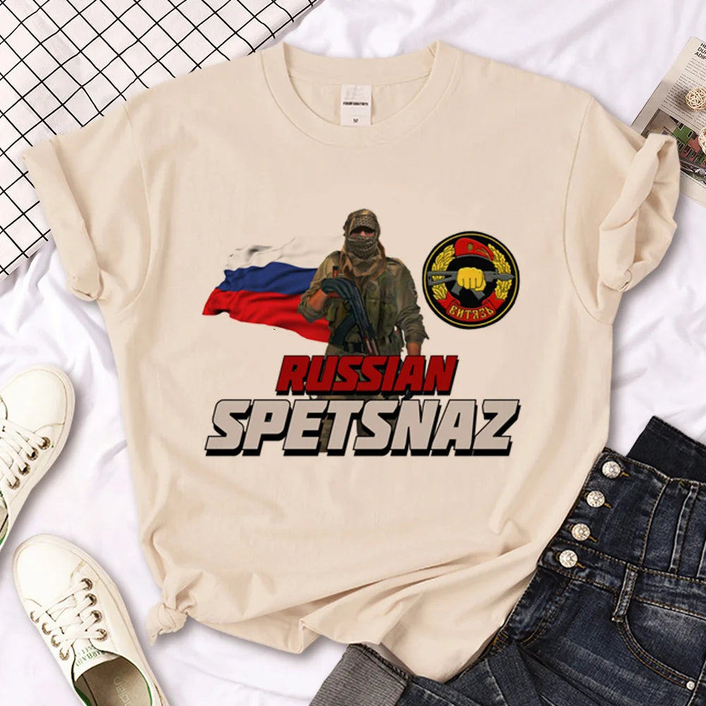 Army Russia Tee women comic manga graphic t shirt girl streetwear clothes