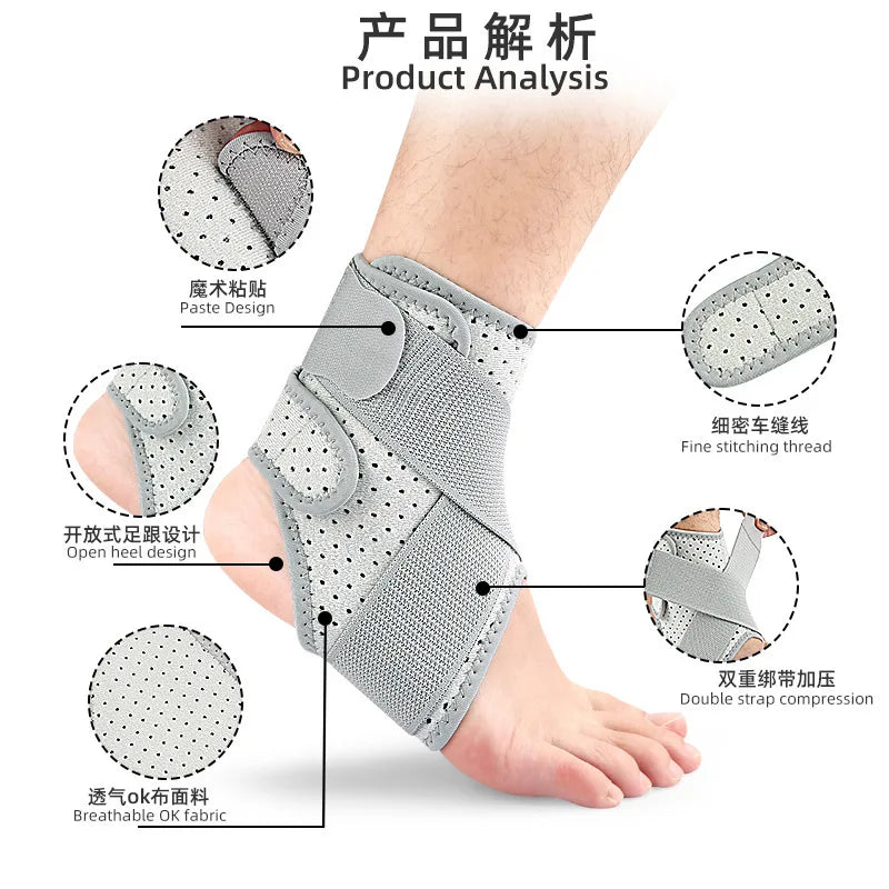 Ankle Support Brace for Sports Men Women Anti Sprain Adjustable Compression Sleeve Professional Stabilizer for Hiking Recovery