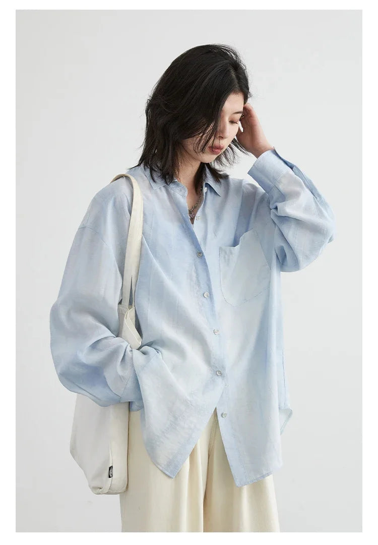CHIC VEN Women Tie-Dye Casual Long Sleeve Shirt