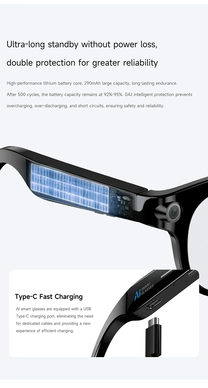 New Smart AI Glasses 800W Shooting Camera HD Photo Video Voice Call Translation Waterproof Bluetooth AI Motorcycle Glasses