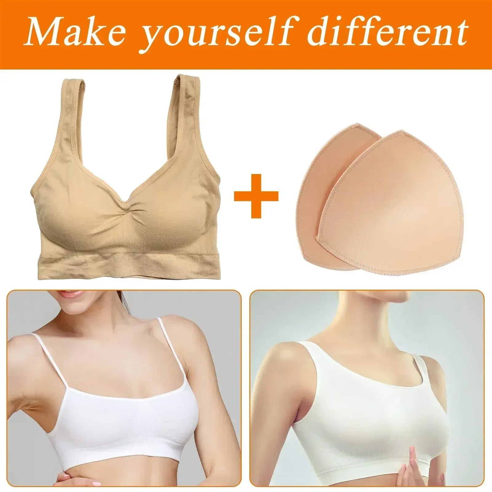 2025 Triangle Sponge Push Up Bra Pads Set for Women Invisible Insert Swimsuit Bikini Breast Enhancers Chest Cup Pads Accessories