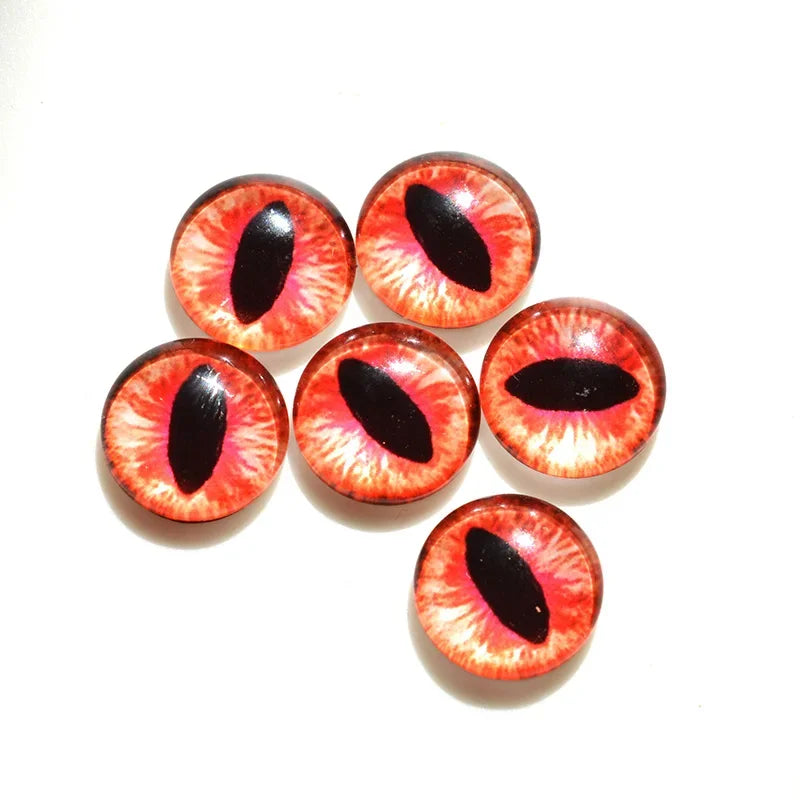 glass eyes cabochons Round 6MM-30MM Round Dome Dragon Eye Dragon Cat Eye Toys DIY Jewelry Accessory MIX Pupil Eye Cameo