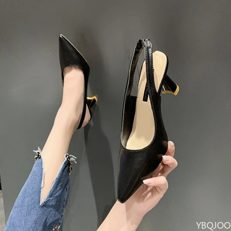 Spring and Summer Fashion New Pointed High-heeled Women's Shoes with Thin Heel and Toe Cover Shallow Mouth Single Shoe for Women