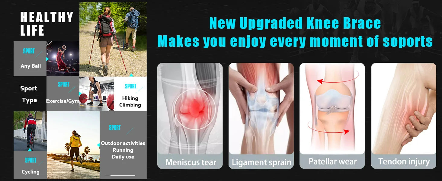 Kuangmi Smart Knob Knee Brace with Patella Gel Pad and Lateral Stabilizer, Compression Knee Brace for Exercise (Single), KMh752