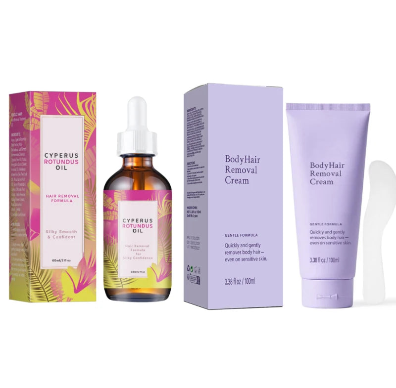 Natural Hair Growth Inhibitor Oil 60ml - Long-Lasting Reduction with Jojoba & Almond Oil for Smooth, Silky Skin, All Skin Types.
