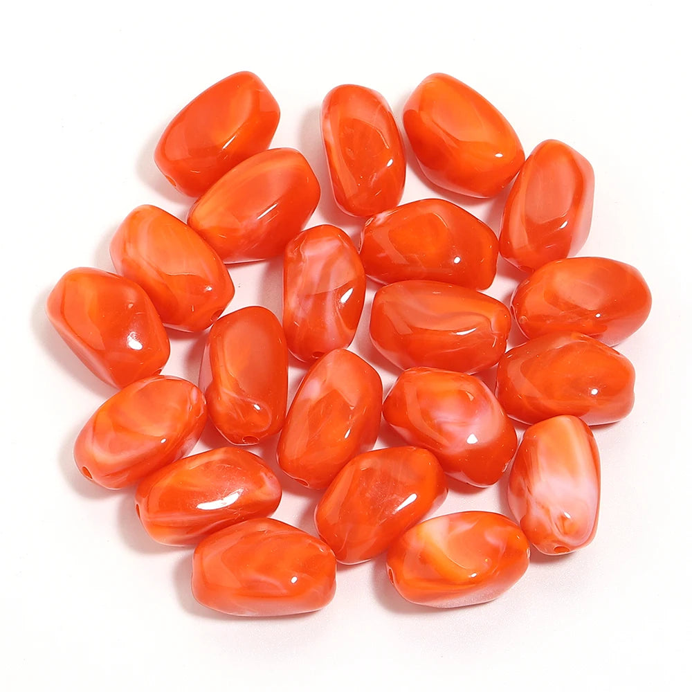 20pcs Dual Color Irregular Acrylic Beads Meteorite Shape Loose Spacer Beads For DIY Jewelry Making Bracelet Necklace Accessories