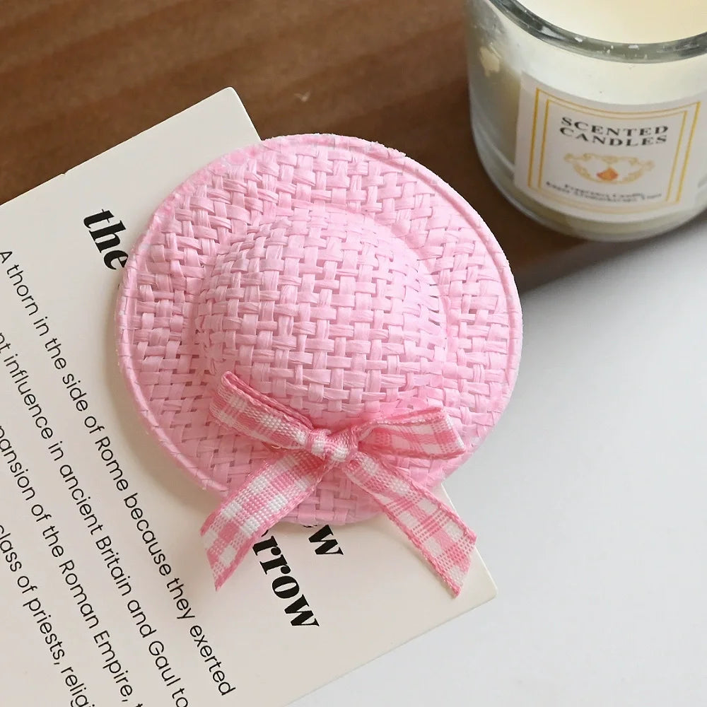 Creative Hair Clips Summer Cute Woven Straw Hat Hairpins for Baby Girl Sweet Kids Barrettes Fashion Hair Accessories пучки волос