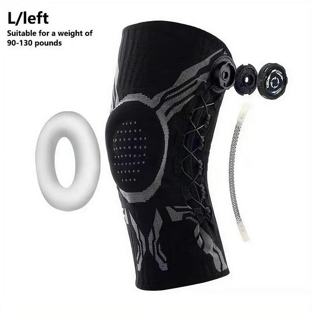 Knob Adjustable Knee Brace 360 Degree Protection Spring Lateral Support Anti-Slip Silicone Pads Breathable Knee Sleeve