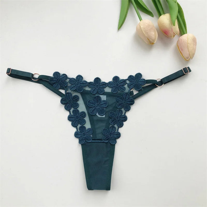 Customized Crystal Letter Sexy Embroidered Women's Low Waist Underwear BikiniG-Strings Adjustable Waist Underwear Hot Wife Gift