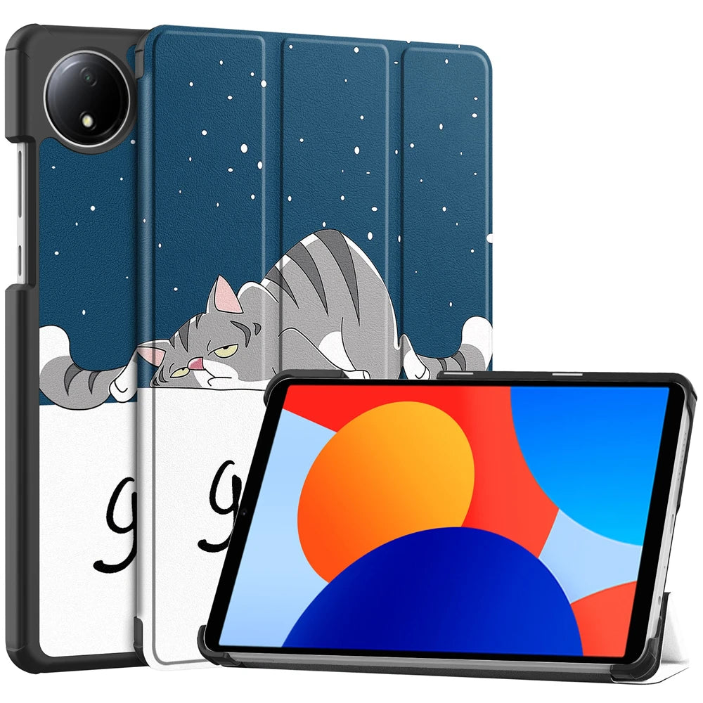 For Xiaomi Redmi Pad SE 8.7 Case 2024 New PU Leather Tri-folding Stand Tablet Cover Funda For redmi pad se 8.7 inch Smart case